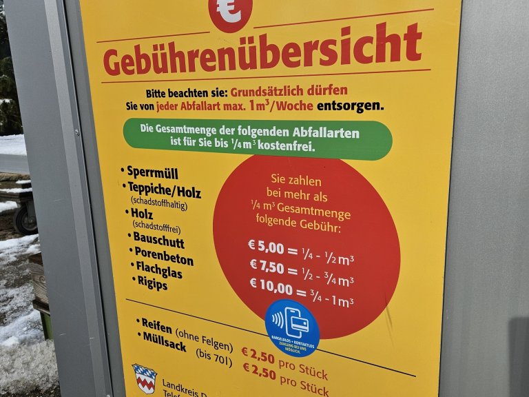 Bargeldloses Bezahlen auf den großen Recyclinghöfen